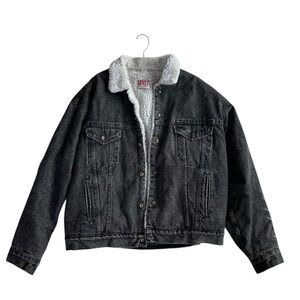 Vintage Levi’s Sherpa Lined Trucker Jacket Black XL (Made In The U.S.A)